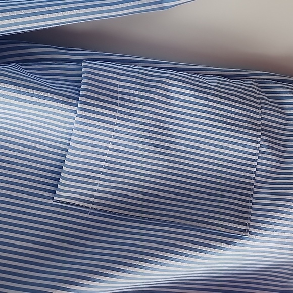 Vintage Image Oversized Pinstripe Single Button Crinkled Blazer Jacket - Picture 3 of 7